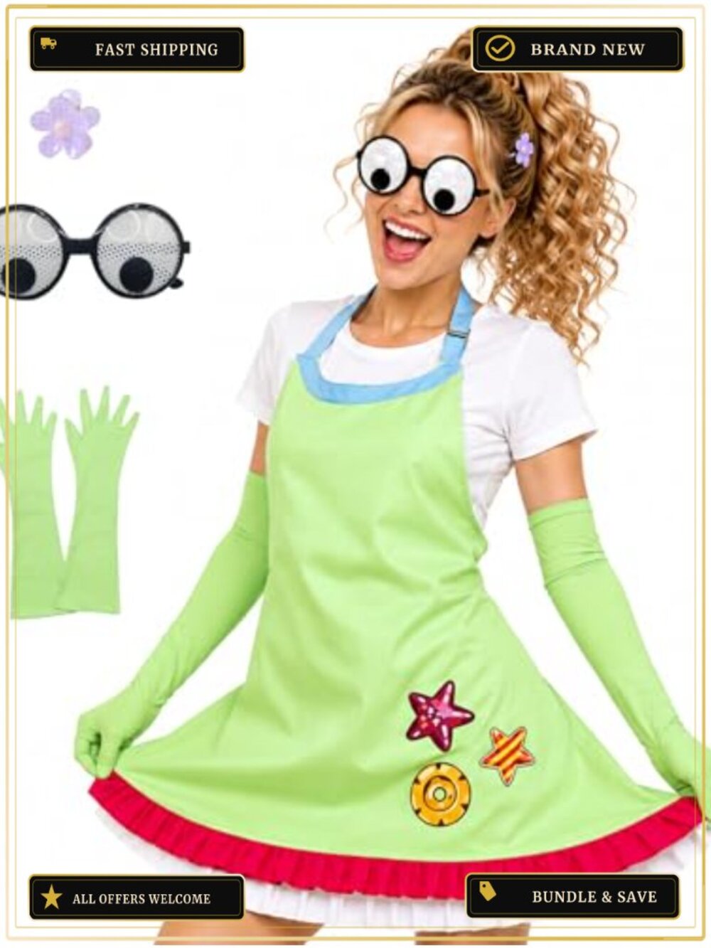 Forky Knifey Adult Couple Halloween Costume Set Apron Headpiece Gloves